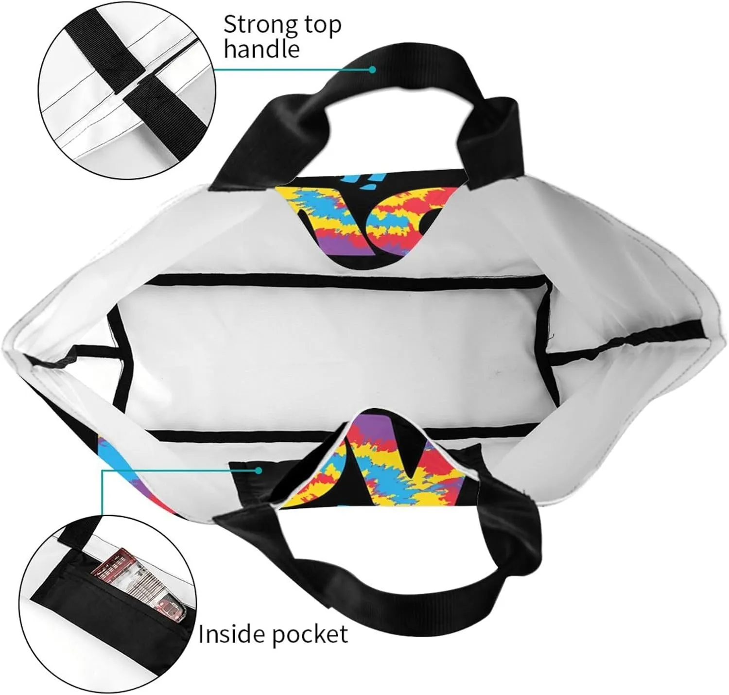 LGBT Pride Rainbow Gay allyship Heart Women's Tote Bag Large Capacity Single Shoulder Bags Handbag for Shopping Work
