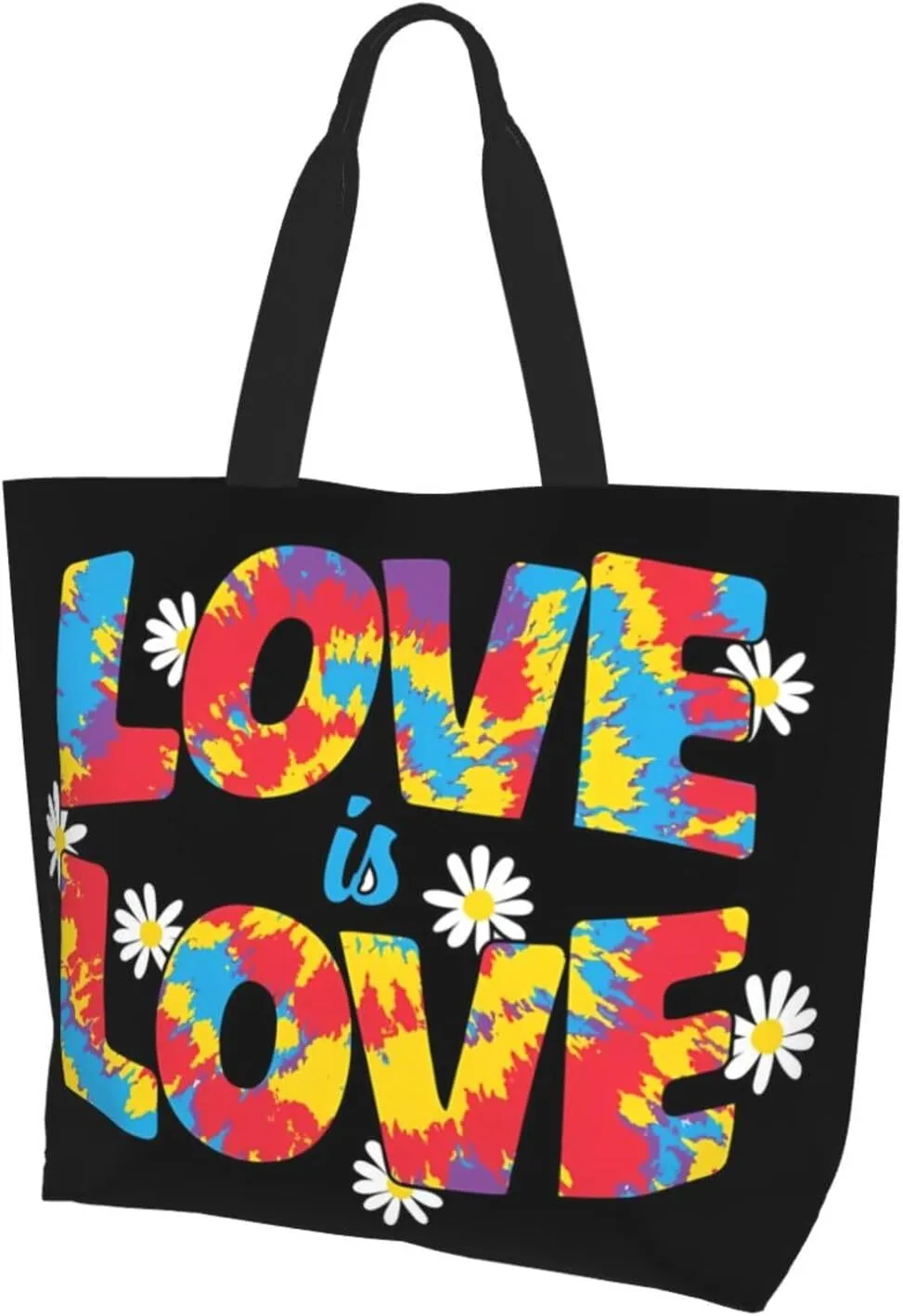 LGBT Pride Rainbow Gay allyship Heart Women's Tote Bag Large Capacity Single Shoulder Bags Handbag for Shopping Work
