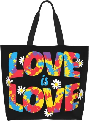 LGBT Pride Rainbow Gay allyship Heart Women's Tote Bag Large Capacity Single Shoulder Bags Handbag for Shopping Work