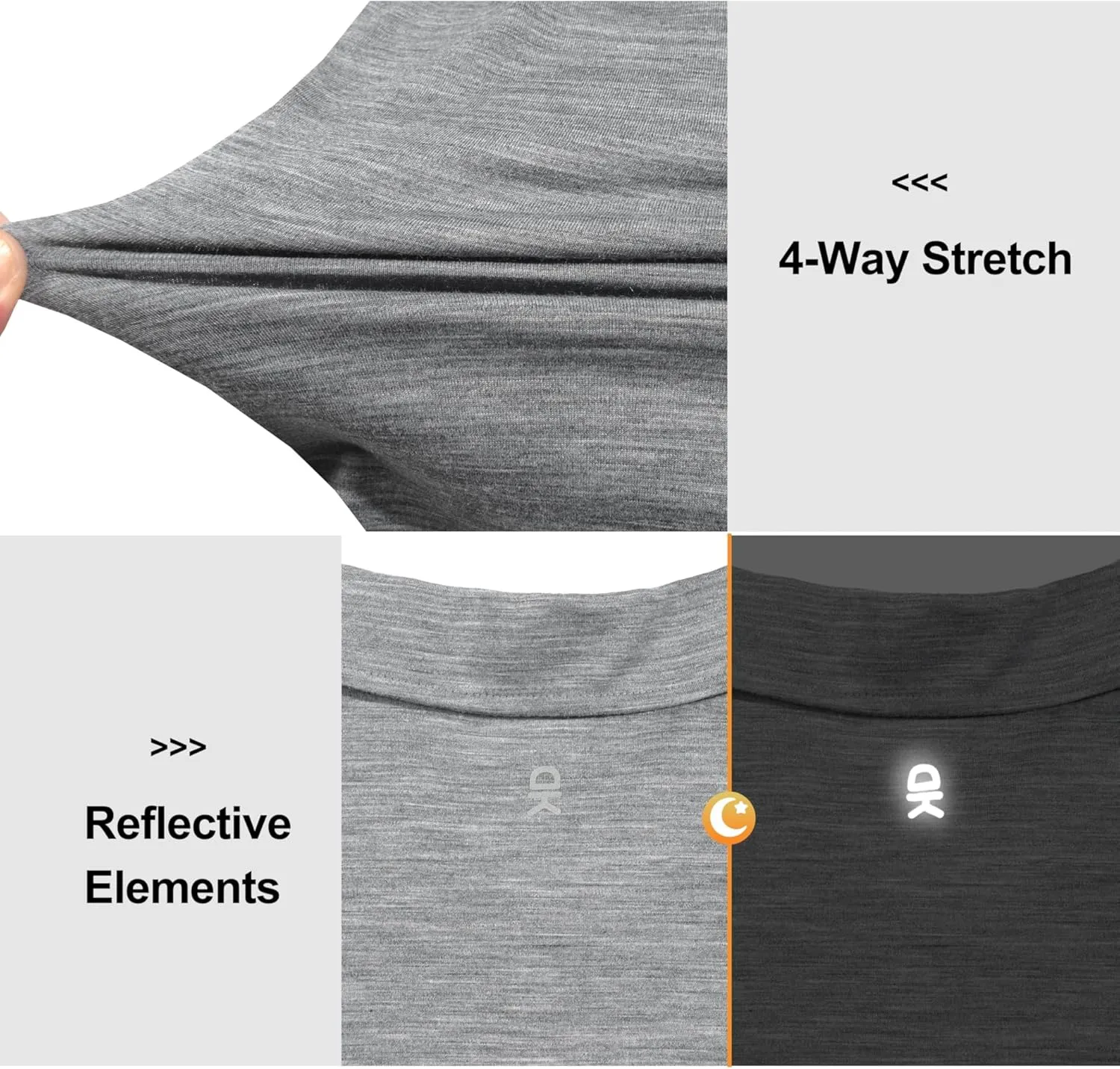 Little Donkey Andy Mens Wool Polo Shirts Moisture Wicking, Quick-Dry Performance Short Sleeve Golf Shirts for Men