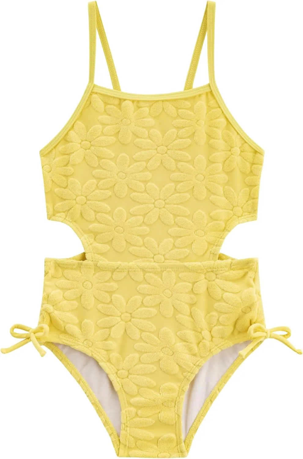 LIZENS Girls One Piece Swimwear Cut Out Floral Print 2-12Years Bow Beach Bathing Swimsuit