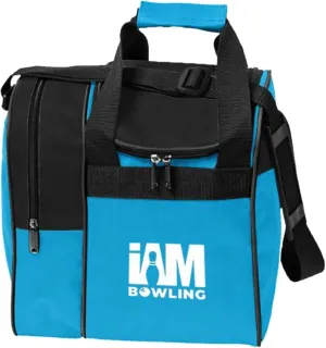 Logo Infusion Bowling Ball Bag with Shoe Compartment, Holds up to Size 11 Shoes and one bowling ball, Aqua Blue