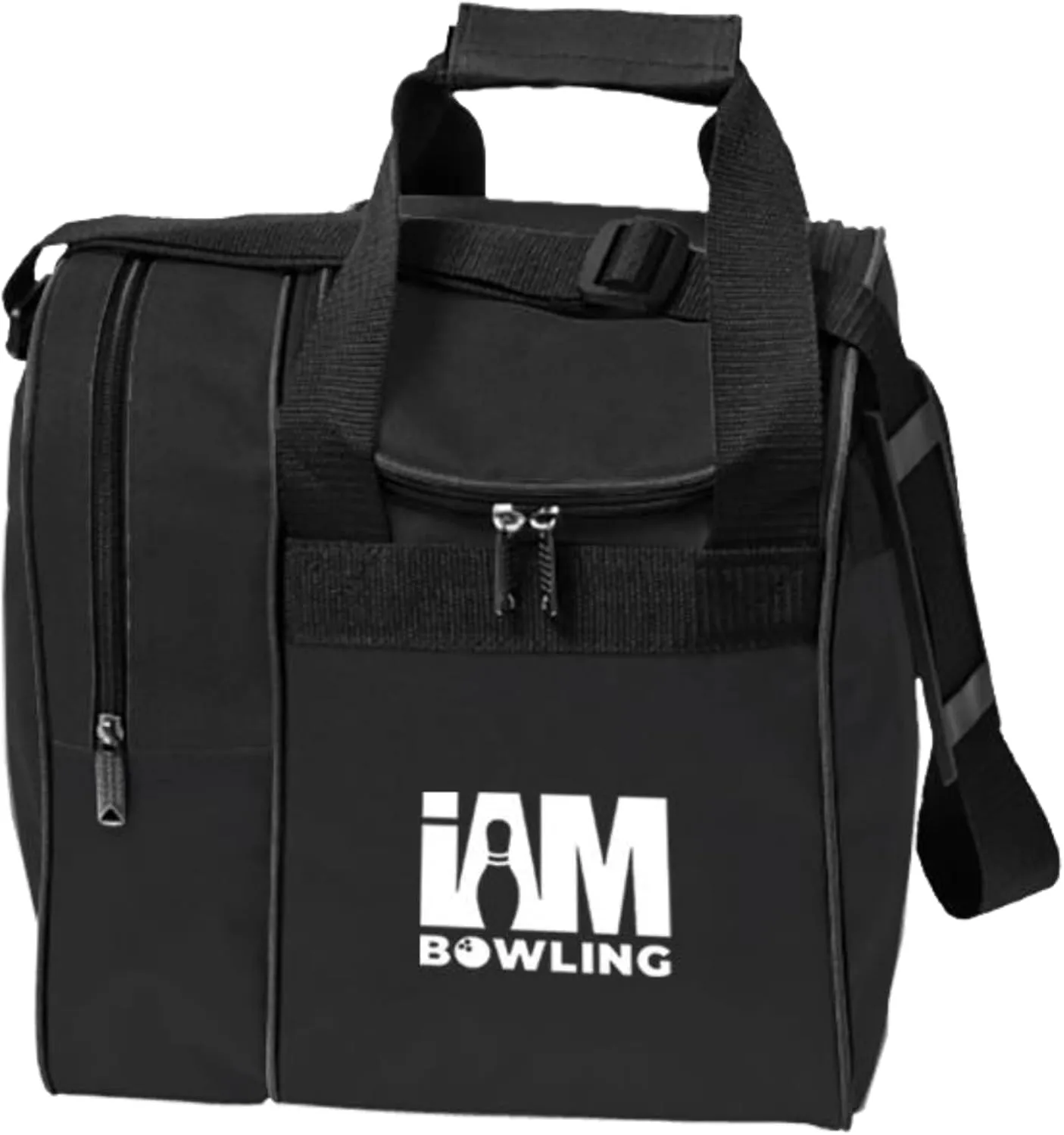 Logo Infusion Bowling Ball Bag with Shoe Compartment, Holds up to Size 11 Shoes and one bowling ball, Black