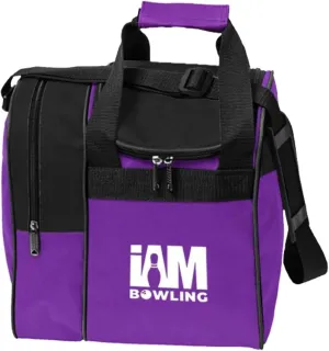 Logo Infusion Bowling Ball Bag with Shoe Compartment, Holds up to Size 11 Shoes and one bowling ball, Purple