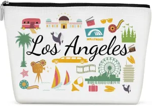 Los Angeles Gifts Makeup Bag, Los Angeles Souvenir Los Angeles Lovers Gift Funny Los Angeles Travel Vacation Cosmetic Bag for Women Bestie Trip Birthday Christmas Bachelorette Party Friendship Gifts