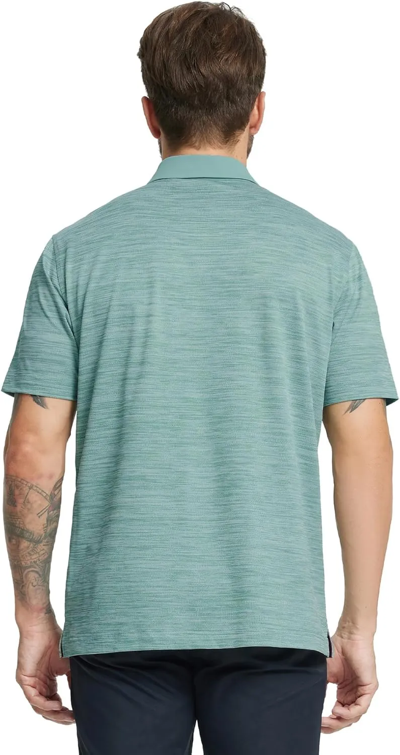 M MAELREG Golf Shirts for Men Dry Fit Short Sleeve Casual Performance Moisture Wicking Heather Pique Collared Polo Shirts