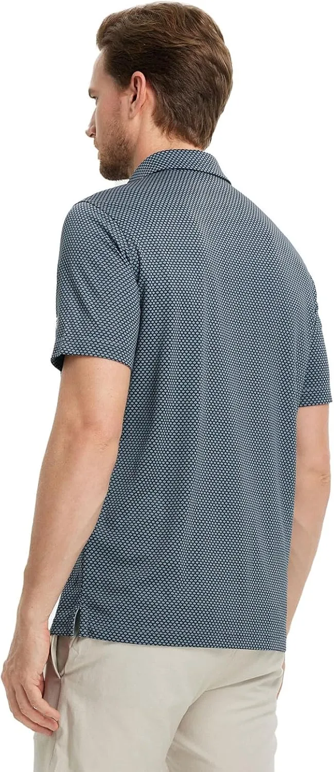 M MAELREG Golf Shirts for Men Moisture Wicking Jacquard Breathable Performance Dry Fit Collared Mens Polo Shirts Short Sleeve