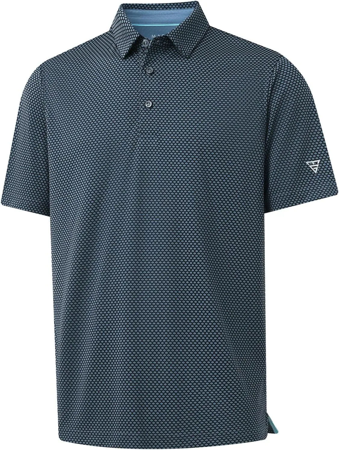 M MAELREG Golf Shirts for Men Moisture Wicking Jacquard Breathable Performance Dry Fit Collared Mens Polo Shirts Short Sleeve