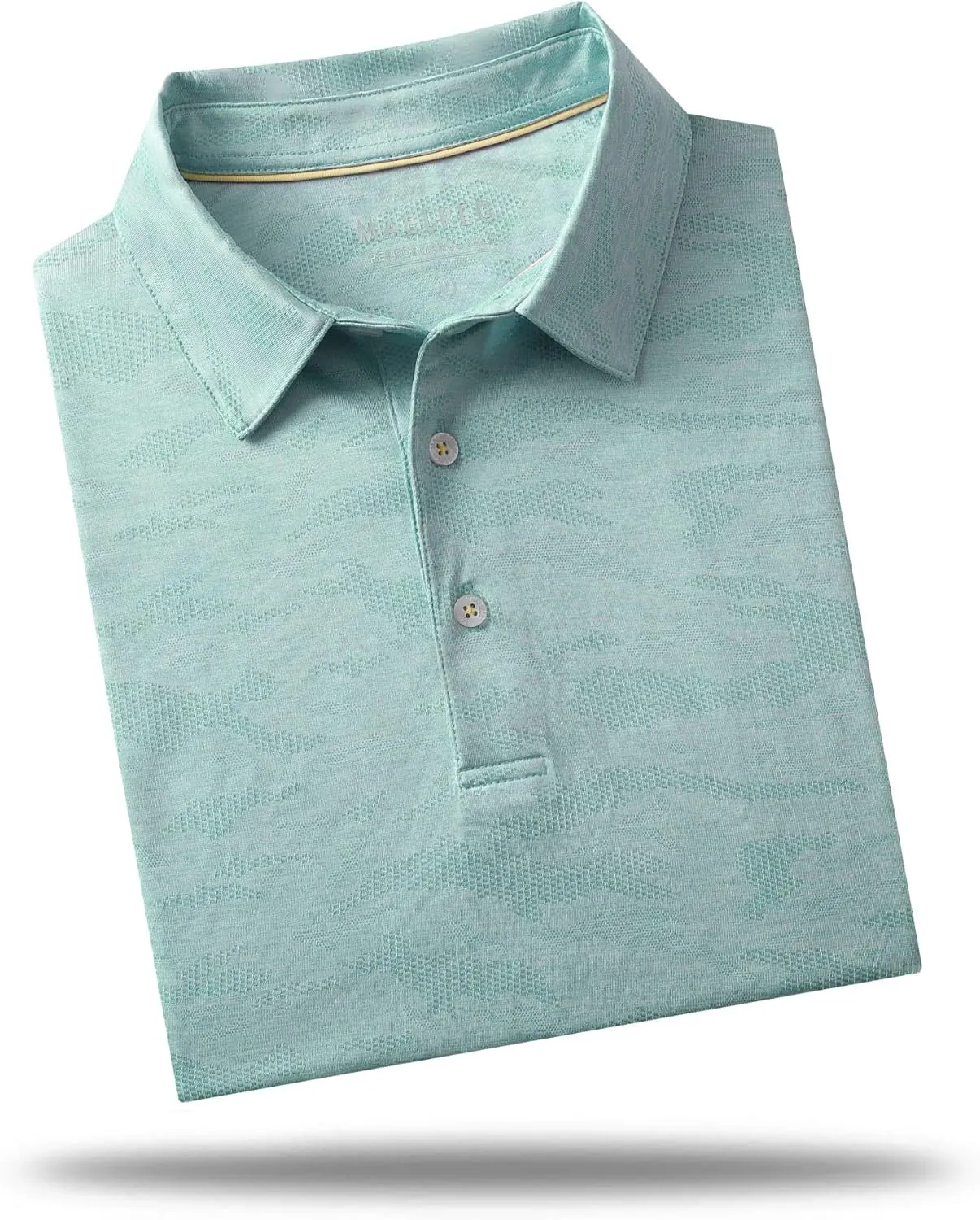 M MAELREG Golf Shirts for Men Short Sleeve Heather Jacquard Textured Stretch Moisture Wicking Performance Mens Polo Shirts
