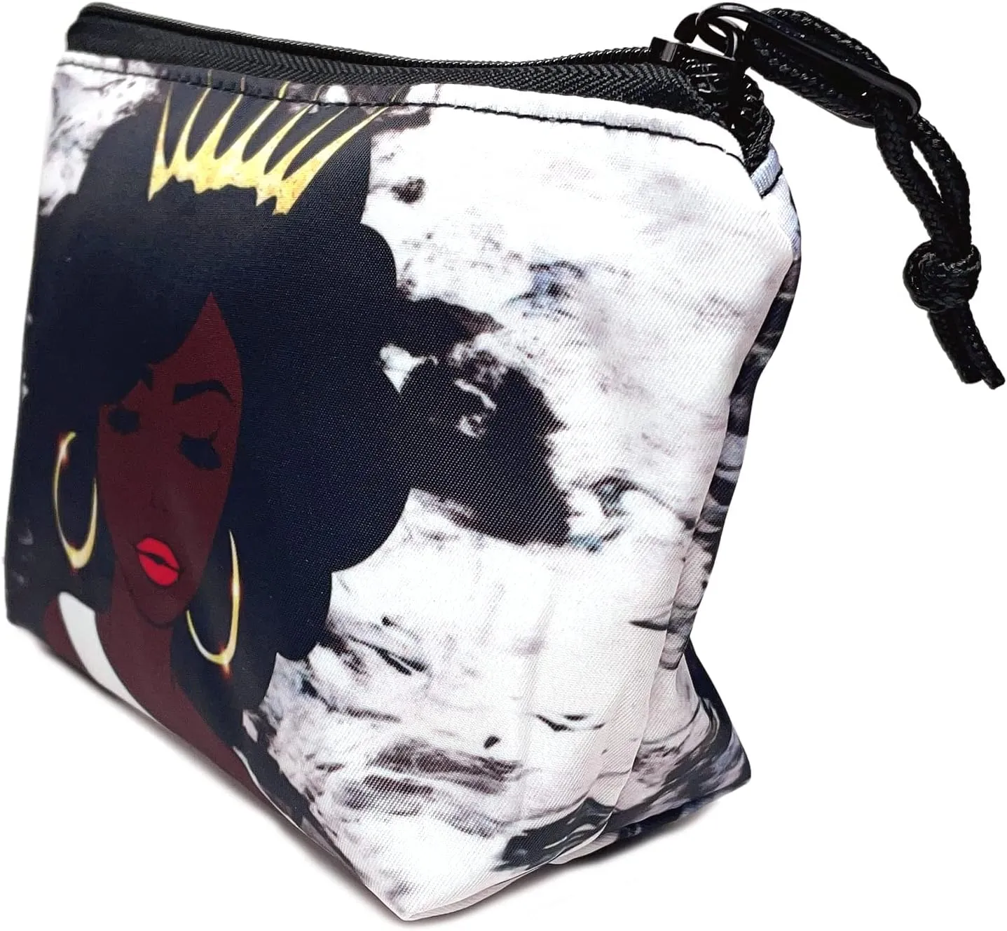 Makeup Bag Cosmetic Bag 2 Pieces for Women Travel Toiletry Bag Large Capacity Accessories Organizer Sassy Black Queen African American Ladies Gifts