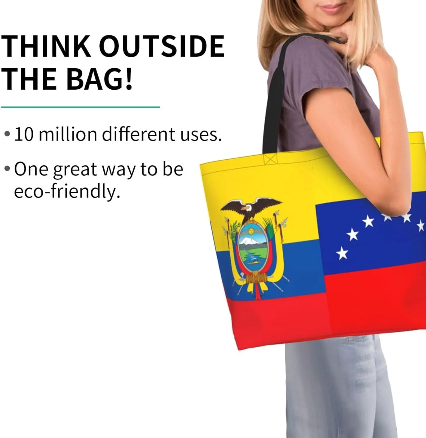 Marriage Colombian Married Flag Women's Tote Bag Large Capacity Single Shoulder Bags Handbag for Shopping Work