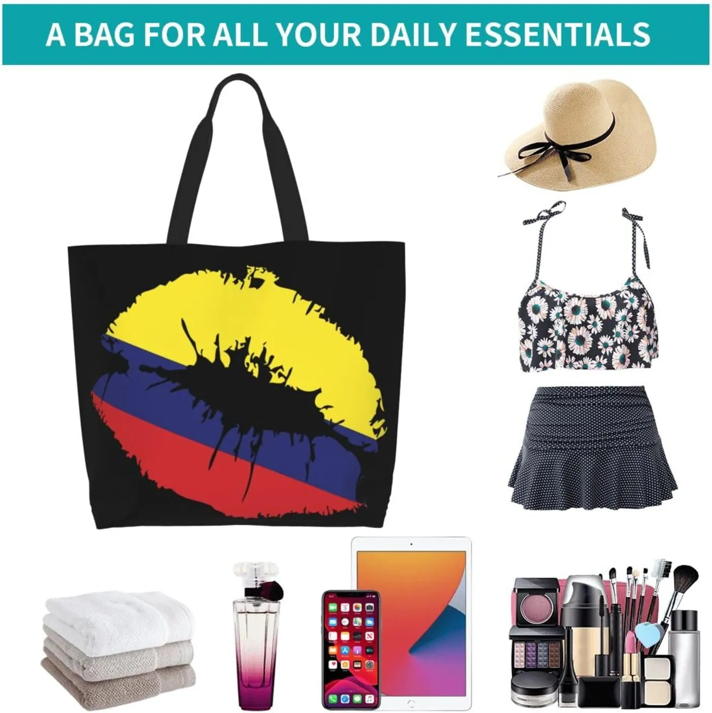 Marriage Colombian Married Flag Women's Tote Bag Large Capacity Single Shoulder Bags Handbag for Shopping Work
