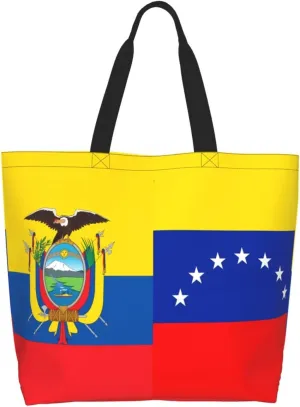 Marriage Colombian Married Flag Women's Tote Bag Large Capacity Single Shoulder Bags Handbag for Shopping Work