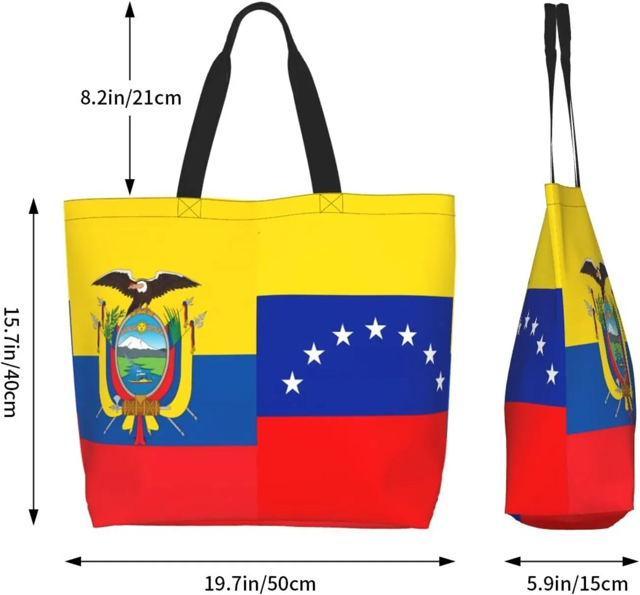 Marriage Colombian Married Flag Women's Tote Bag Large Capacity Single Shoulder Bags Handbag for Shopping Work