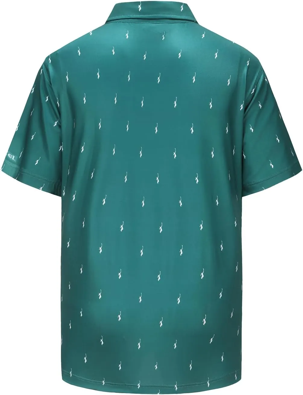 MAZEL Moisture Wicking Golf Polo Shirts for Men Dry Fit Performance Print Short Sleeve Golf Shirts