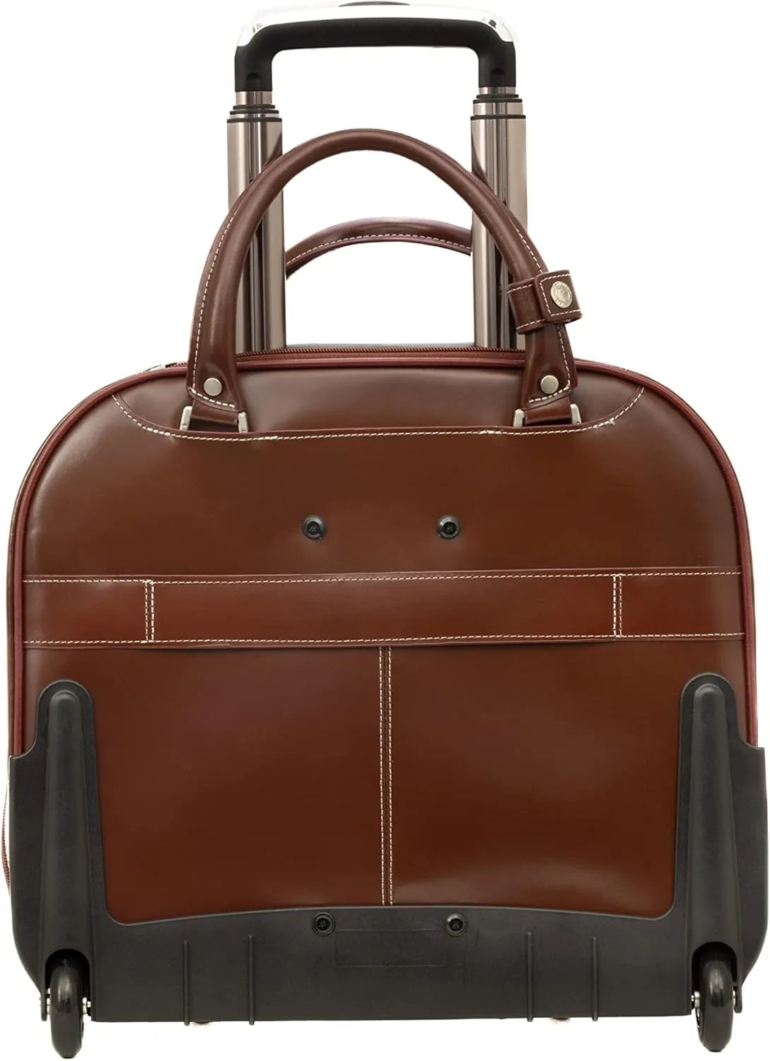 McKlein 15" Leather Wheeled Ladies' Laptop Briefcase- REDWOOD- Red