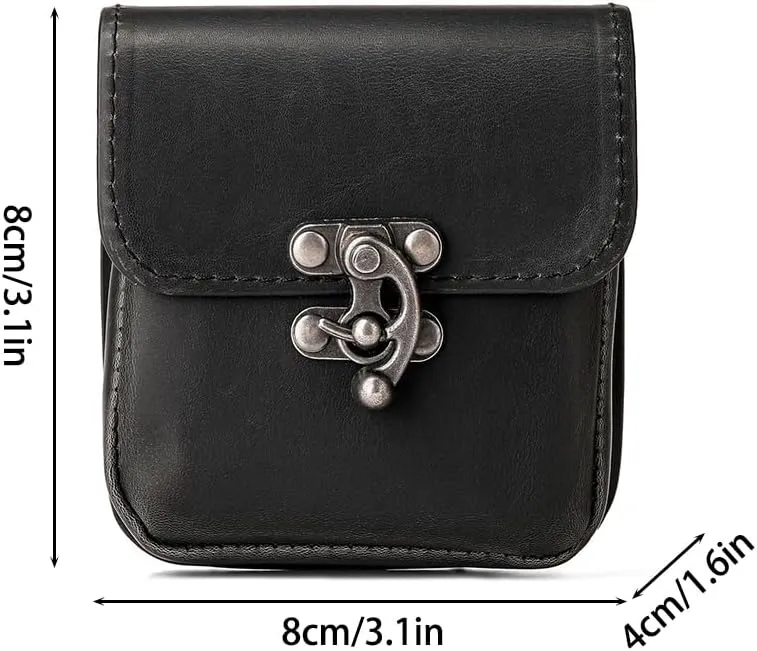 Medieval Belt Pouch, Leather Waist Bag Portable Purse Costume Accessories for Casual Hiking Cosplay