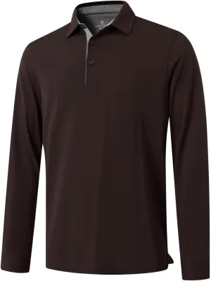 Men's Business Long and Short Sleeve Polo Shirts Mercerized Cotton Blend Casual Stylish Collared Shirts