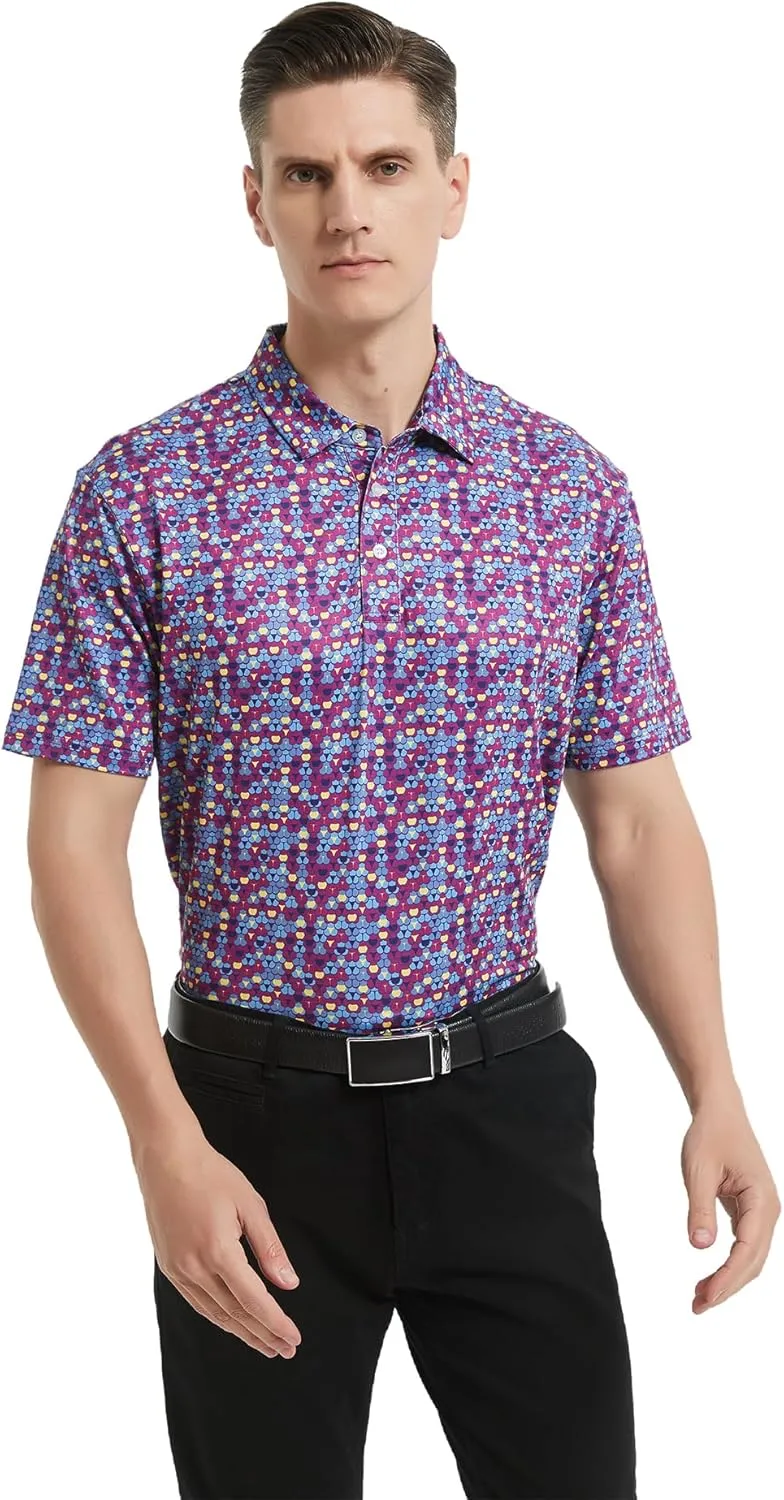 Men's Golf Polo Shirts Short Sleeve Performance Moisture Wicking Quick Dry Golf Polo Shirts for Men