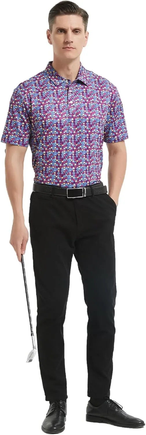 Men's Golf Polo Shirts Short Sleeve Performance Moisture Wicking Quick Dry Golf Polo Shirts for Men