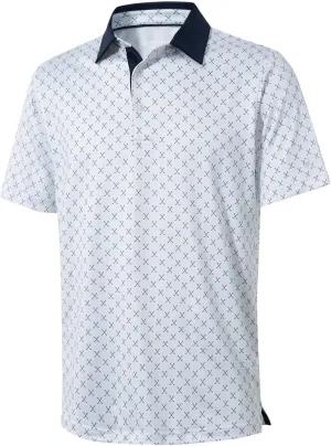 Mens Golf Shirts Short Sleeve Moisture Wicking Dry Fit Print Performance Athletic Casual Golf Polo Shirts for Men