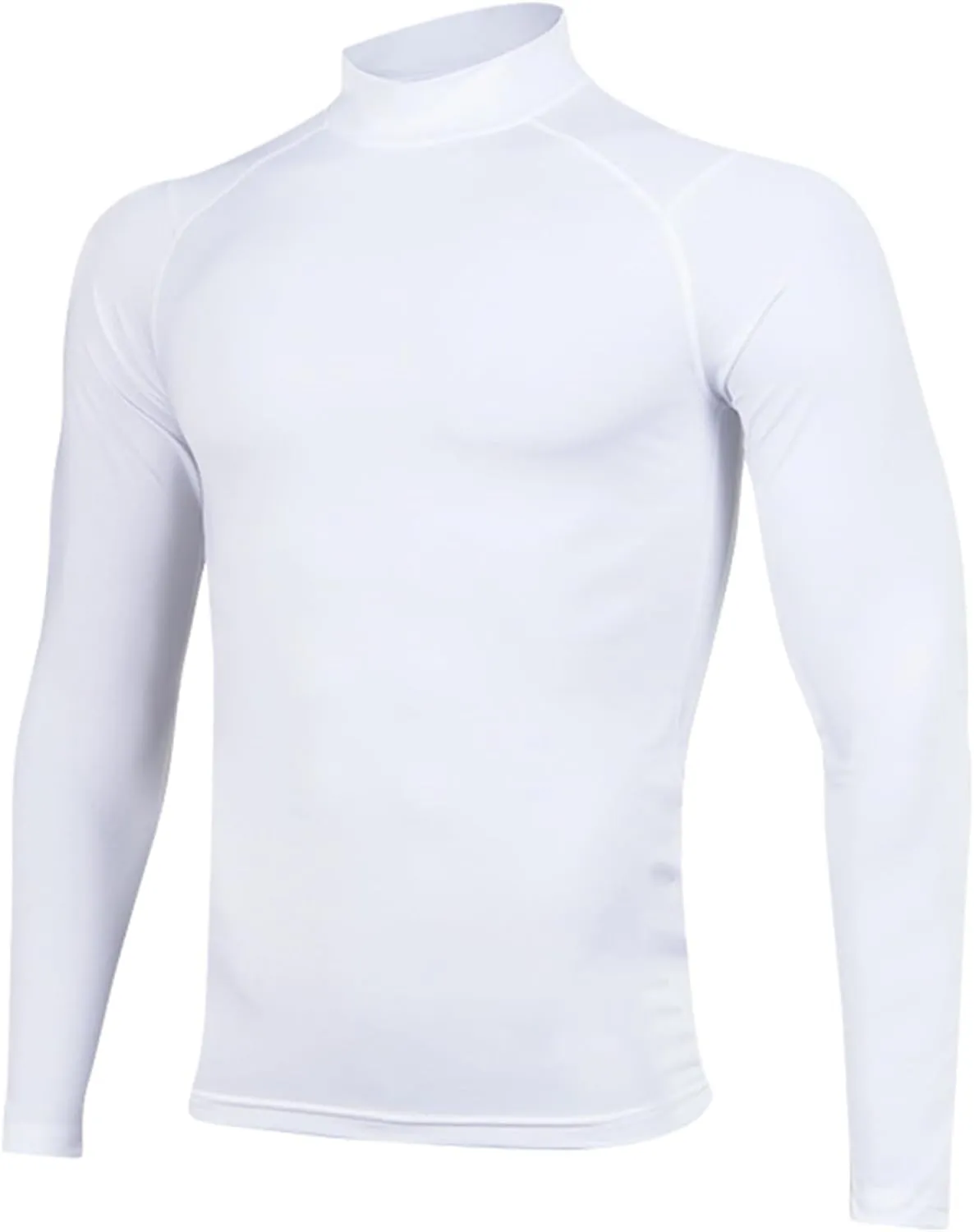 Men's Long Sleeve Compression Rash Guard Mock Neck Swimming Shirts UPF 50  Quick Dry Athletic Workout T-Shirts