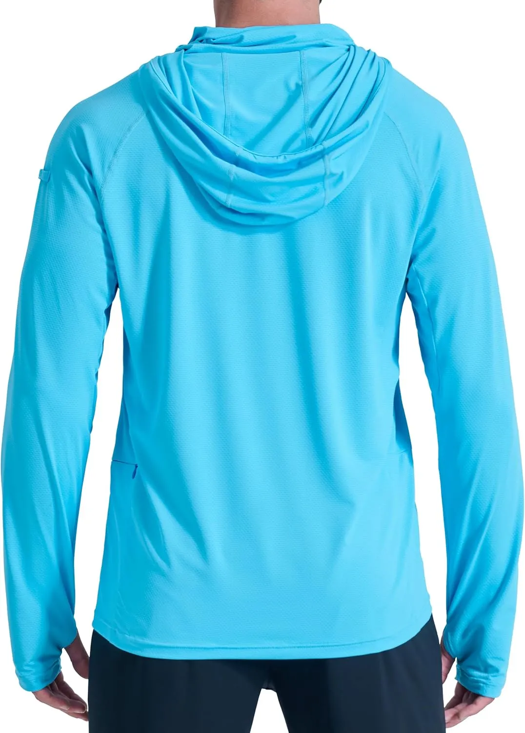 Men's Sun Protection Fishing Shirts UPF 50  Lightweight Hoodie Long Sleeve UV SPF Hooded Shirts with Mask Rash Guard