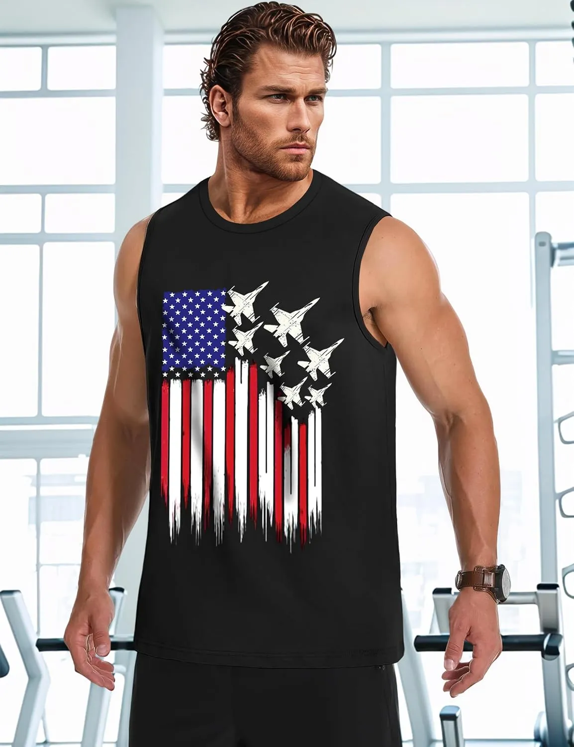 Men's Tank Tops Graphic Tank Tops for Men Summer Hawaiian Palm Tree Sleeveless Muscle Gym Shirt Mens Beach Tank Tops