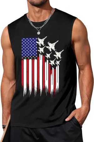 Men's Tank Tops Graphic Tank Tops for Men Summer Hawaiian Palm Tree Sleeveless Muscle Gym Shirt Mens Beach Tank Tops