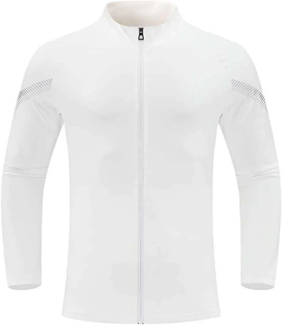 Mens Zip Up Sports Shirts Slim Fit Long Sleeve Quick Dry Elastic Shirts for Men Running Gym Athletic Outwear