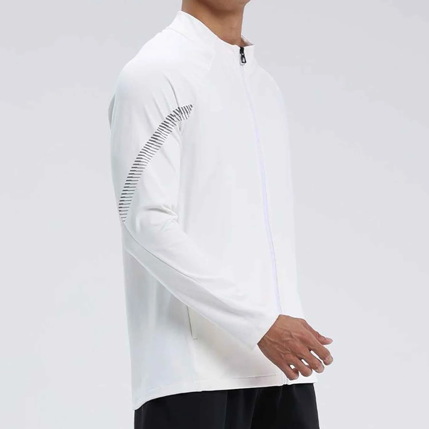 Mens Zip Up Sports Shirts Slim Fit Long Sleeve Quick Dry Elastic Shirts for Men Running Gym Athletic Outwear