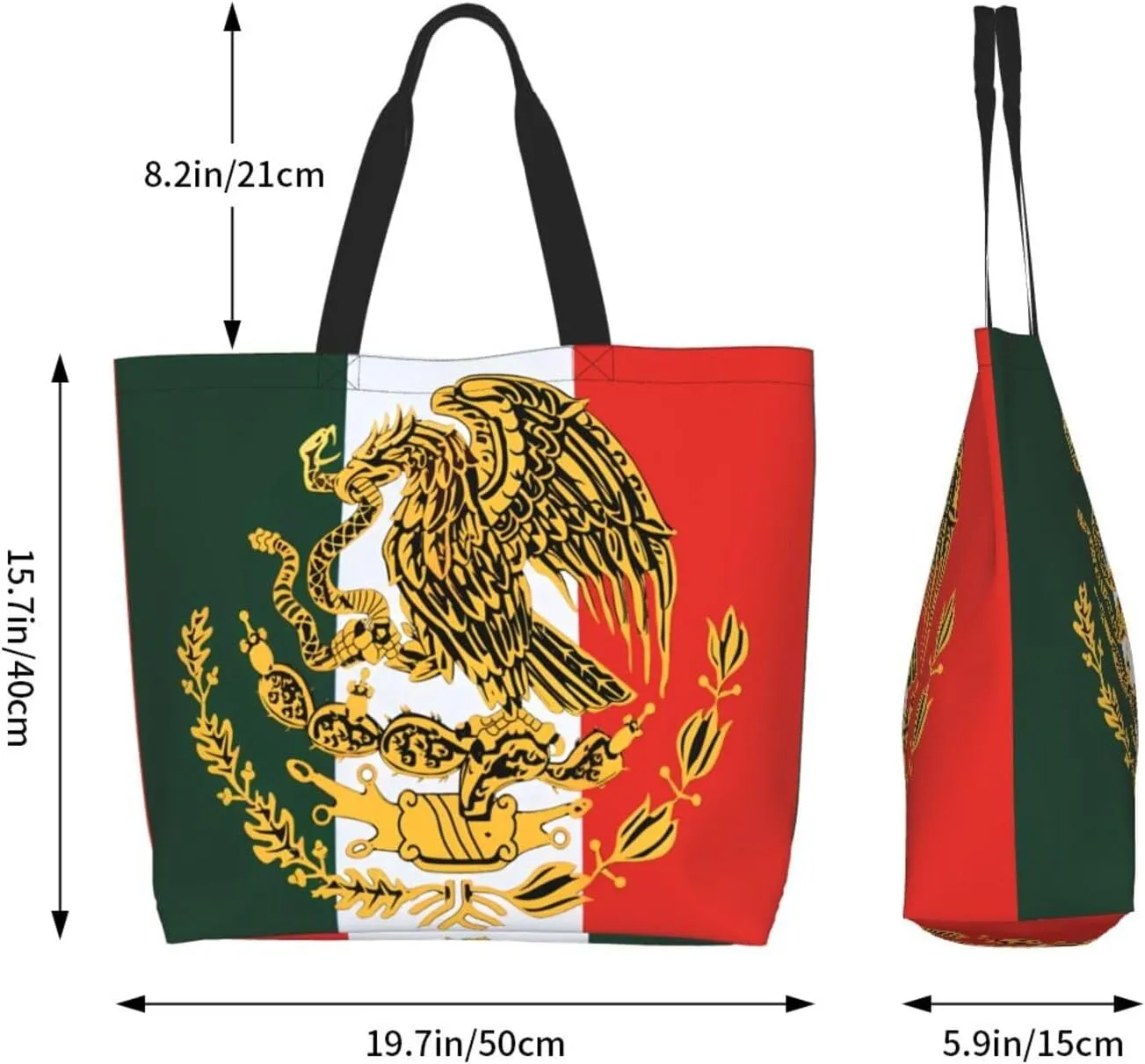 Mexico Mexican Eagle Flag Women's Tote Bag Large Capacity Single Shoulder Bags Handbag for Shopping Work