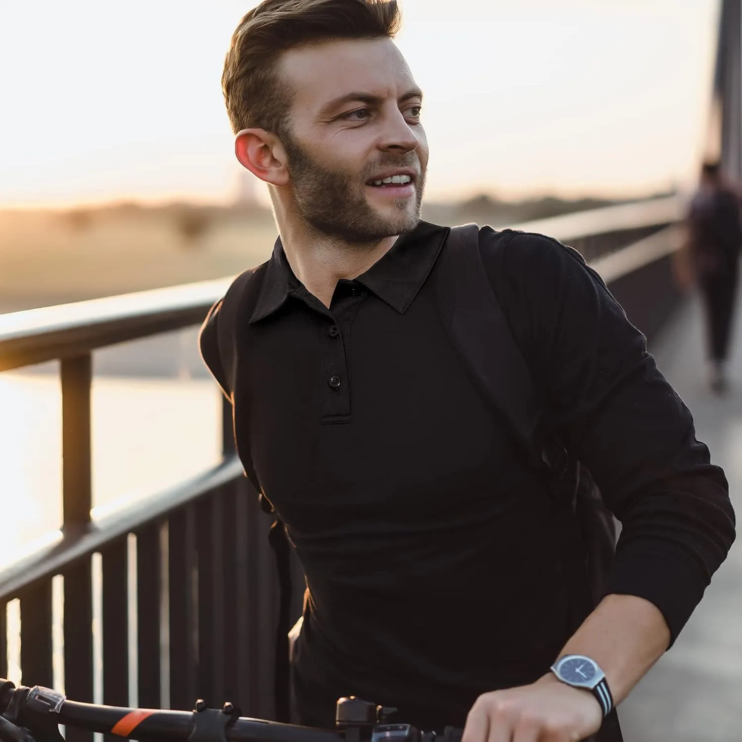 MIER Men's Quick Dry Polo Shirts Polyester Casual Collared Shirts Short Sleeve, Moisture-Wicking, Sun Protection
