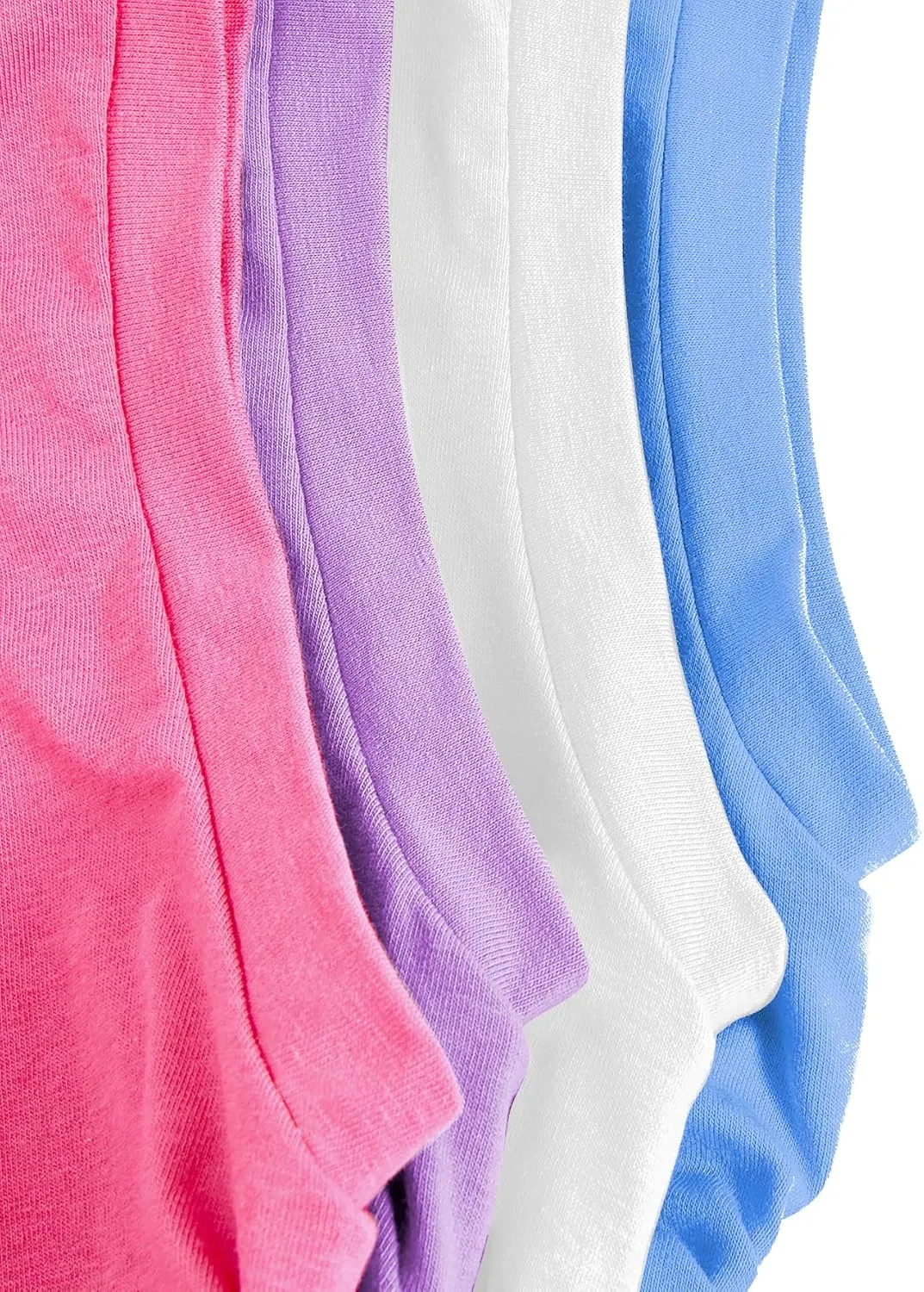 Milumia Girl's 4 Pack Dance Tops Ruched Knot Side Solid Round Neck Crop Tank Tops