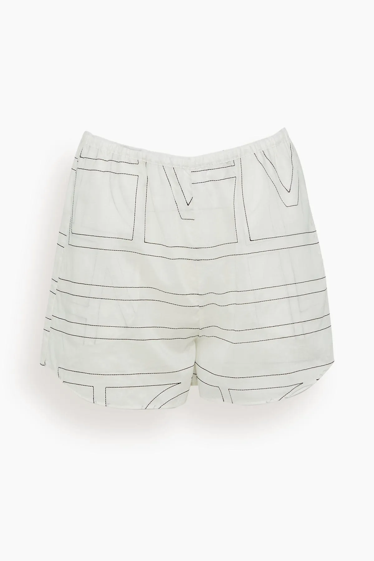 Monogram Cotton PJ Shorts in White/Black