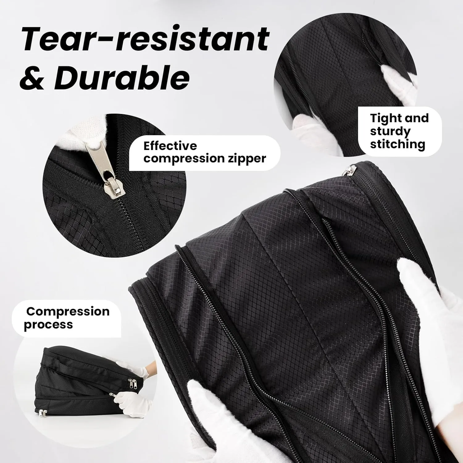 Muka Double-sided Storage Compression Packing Cube, Small Expandable Luggage Organizer Bags for Travel Accessories