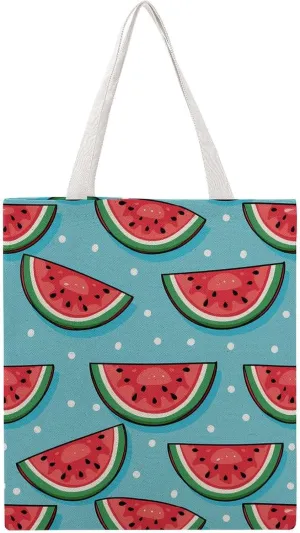 Multi Watermelon Canvas Tote Bag Casual Handbags Grocery Shopping Purses Work Bag for Women