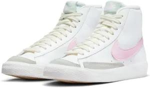 Nike Blazer Mid '77 Big Kids' Shoes (DA4086-106, Summit White/Coconut Milk/Honeydew/Pink Foam) Size 3.5