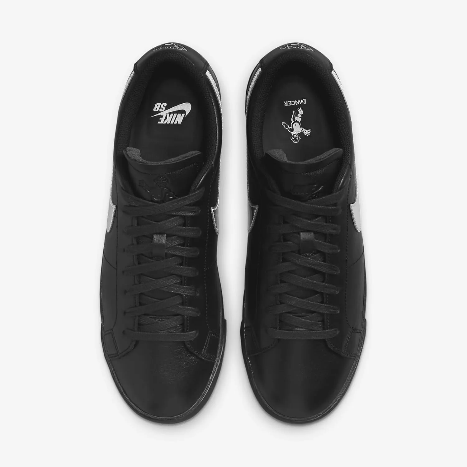 Nike SB Zoom Blazer Low x Dancer Skateboards Men's Shoes (HJ6703-001, Black/Black/Metallic Silver)
