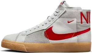 Nike SB Zoom Blazer Mid Premium Skate Shoes (FD5113-100, Summit White/Pure Platinum/Summit White/University Red) Size 12