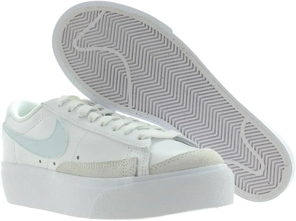 Nike Womens Blazer Low Platform DJ0292-112 Shoes 'Blue Tint/Lemon-Twist'