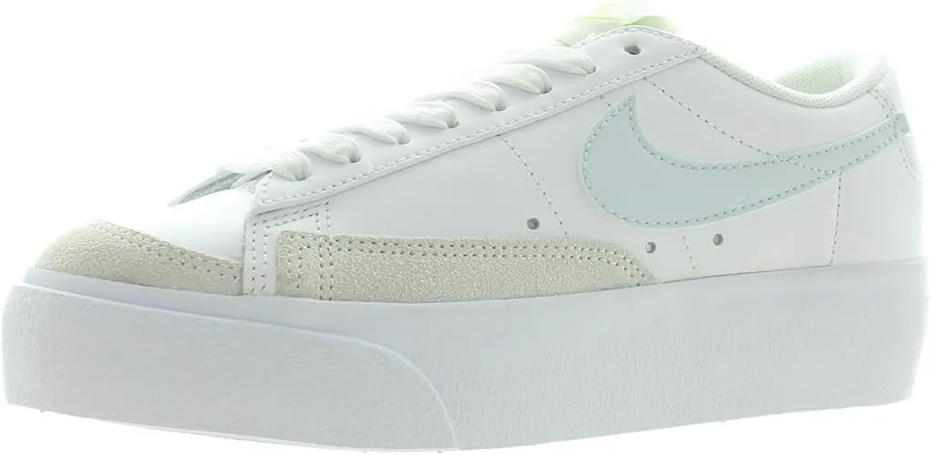 Nike Womens Blazer Low Platform DJ0292-112 Shoes 'Blue Tint/Lemon-Twist'