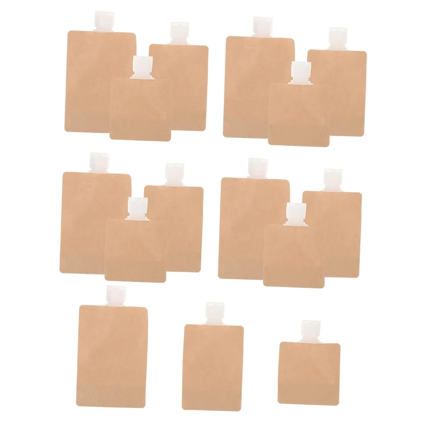 NOLITOY Portable Lotion Packing Bags 15pcs Travel Toiletries Bag Kraft Pouch Cosmetics