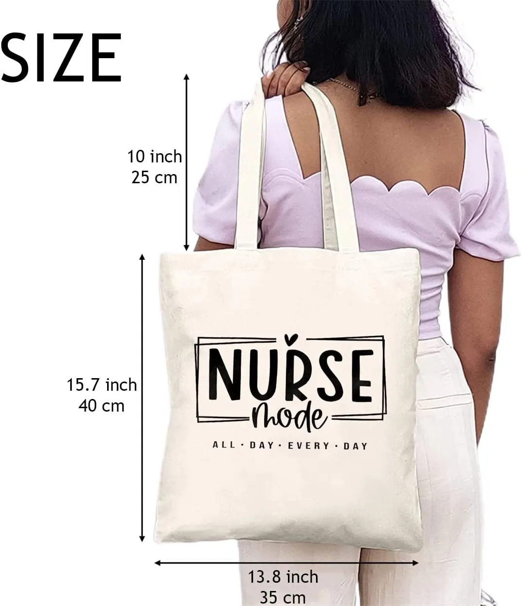 Nurse Life Canvas Tote Bags for Women Nurse Mode Shoulder Bags Reusable Shopping Bags Gifts for Nurse