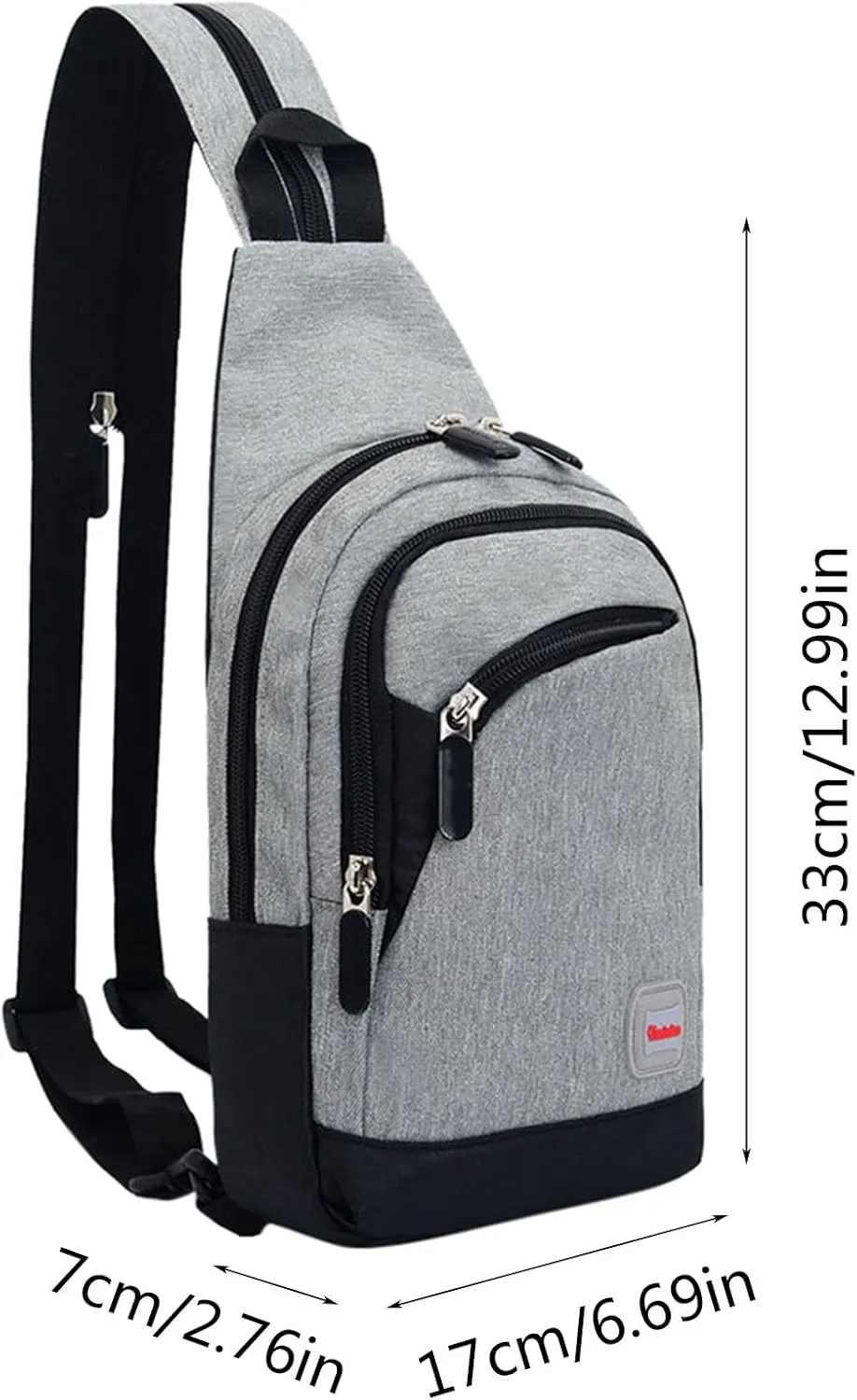 Nylon Pack Trendy Zipper Sling Bag For Outdoor Sports Shoulder Bag Sports Chest Bags Backpack over The (F, One Size)