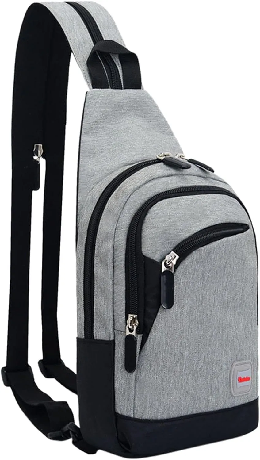Nylon Pack Trendy Zipper Sling Bag For Outdoor Sports Shoulder Bag Sports Chest Bags Backpack over The (F, One Size)