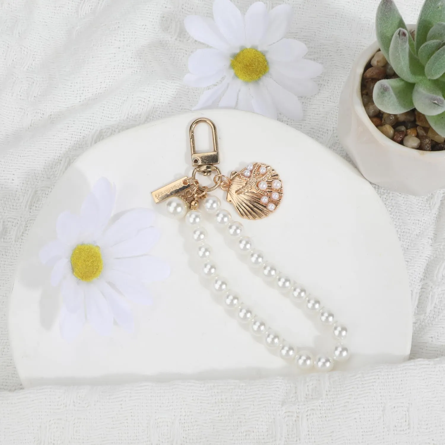 Pearl Keychain Love Pearl Keychians Car Keychain Wristlet Keychains Pearls Keycharm Accessories