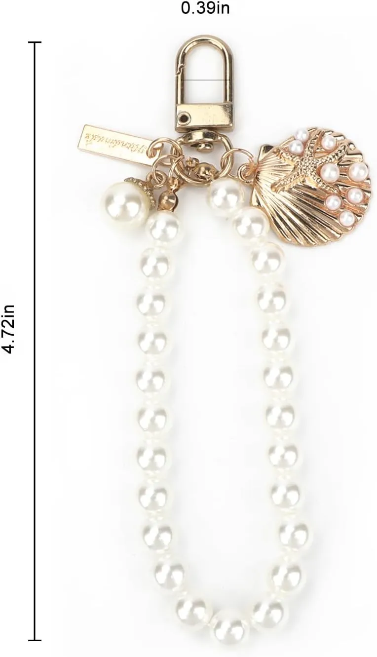 Pearl Keychain Love Pearl Keychians Car Keychain Wristlet Keychains Pearls Keycharm Accessories