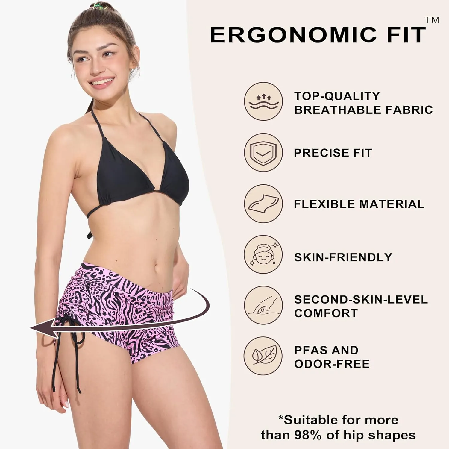 Period Swimwear Boyshorts Ultra-Thin Quick-Dry Swim Shorts Leak-Proof Swim Bottoms for Surf & Sports for Teens