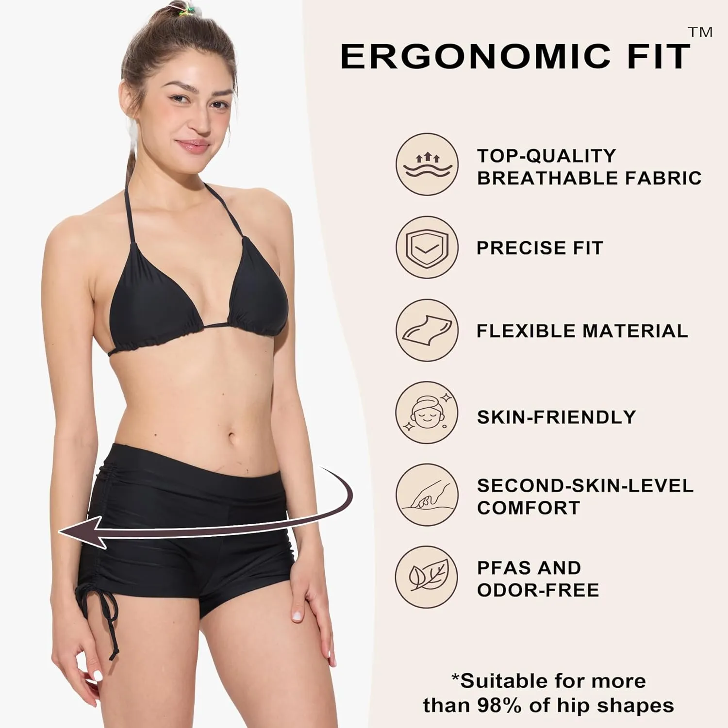 Period Swimwear Boyshorts Ultra-Thin Quick-Dry Swim Shorts Leak-Proof Swim Bottoms for Surf & Sports for Teens